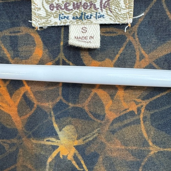 One World Sz Small Halloween Tunic Top Jack O Lantern Pumpkin Spider Sharkbite - Picture 3 of 7